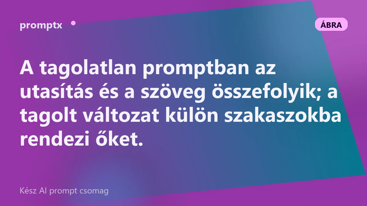 Tagolatlan és tagolt prompt összehasonlítása szakaszcímkékkel