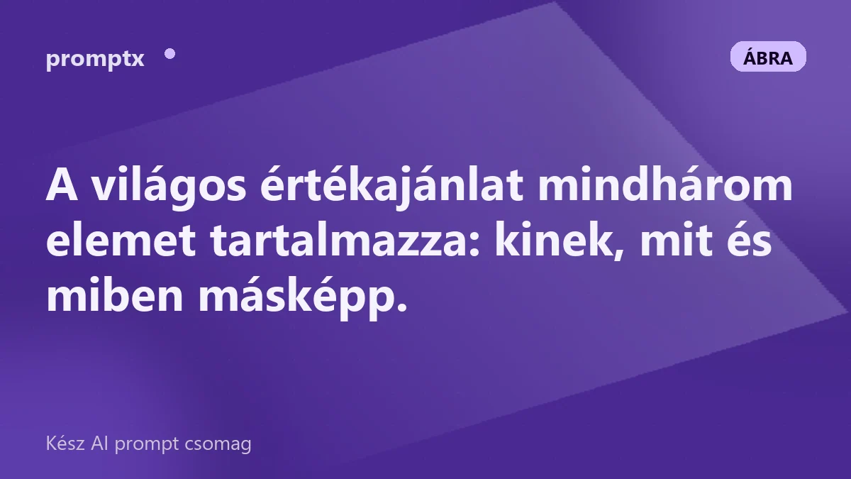 Értékajánlat három eleme: célközönség, megoldott probléma, megkülönböztetés