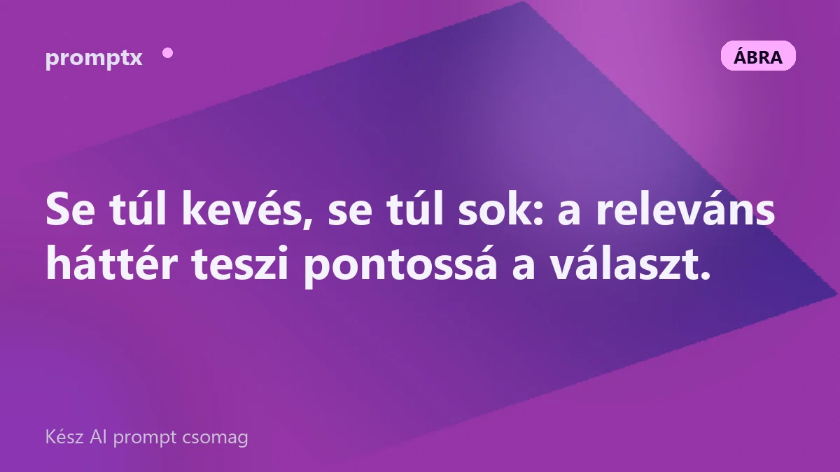 A kontextus megfelelő mennyisége a promptban