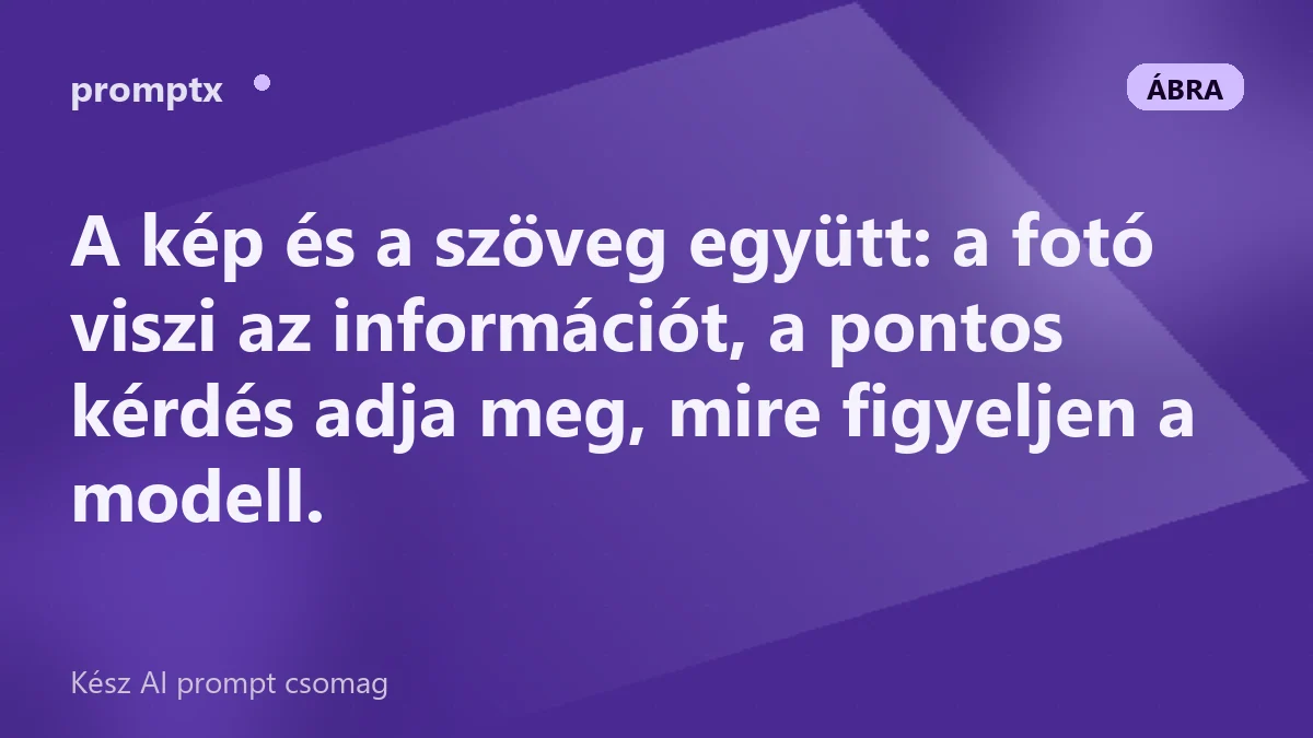 Fotó és mellette pontos szöveges kérdés, együtt bemenetként a modellnek