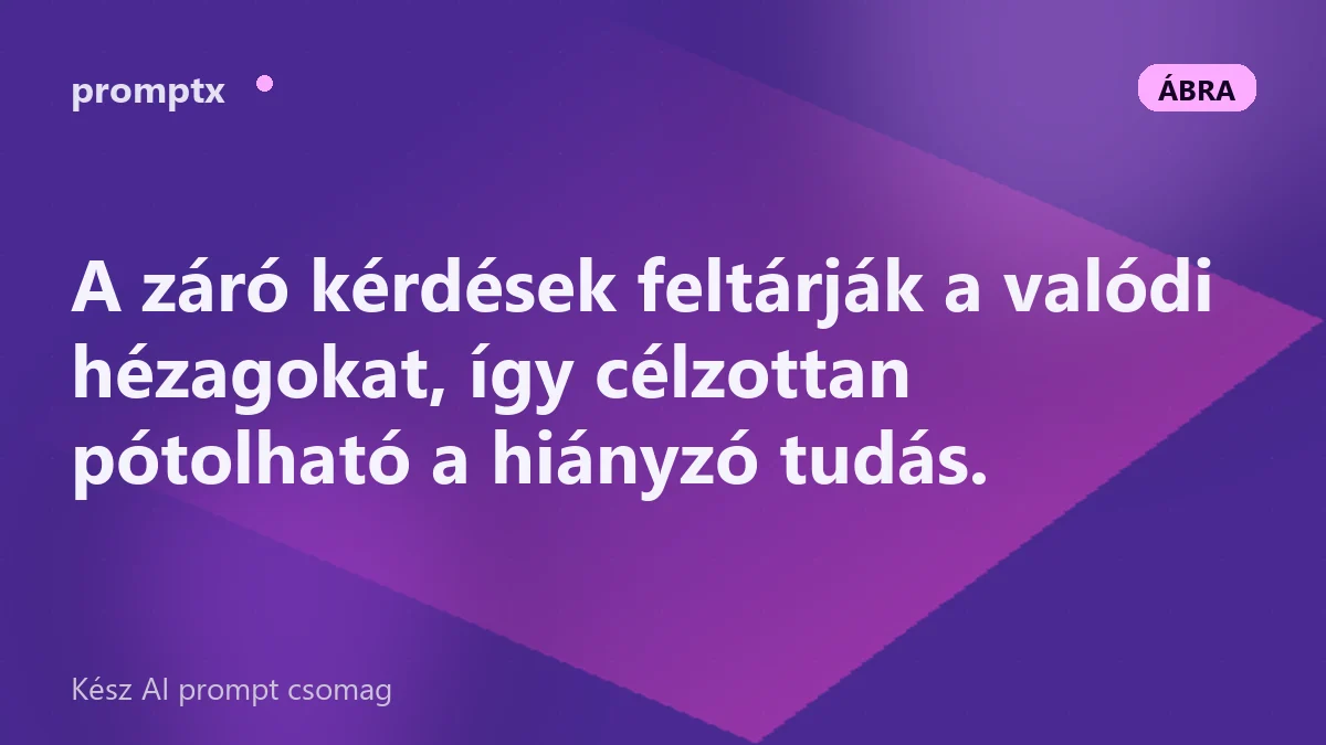 Megértés-ellenőrzés kérdésekkel a tanulás végén