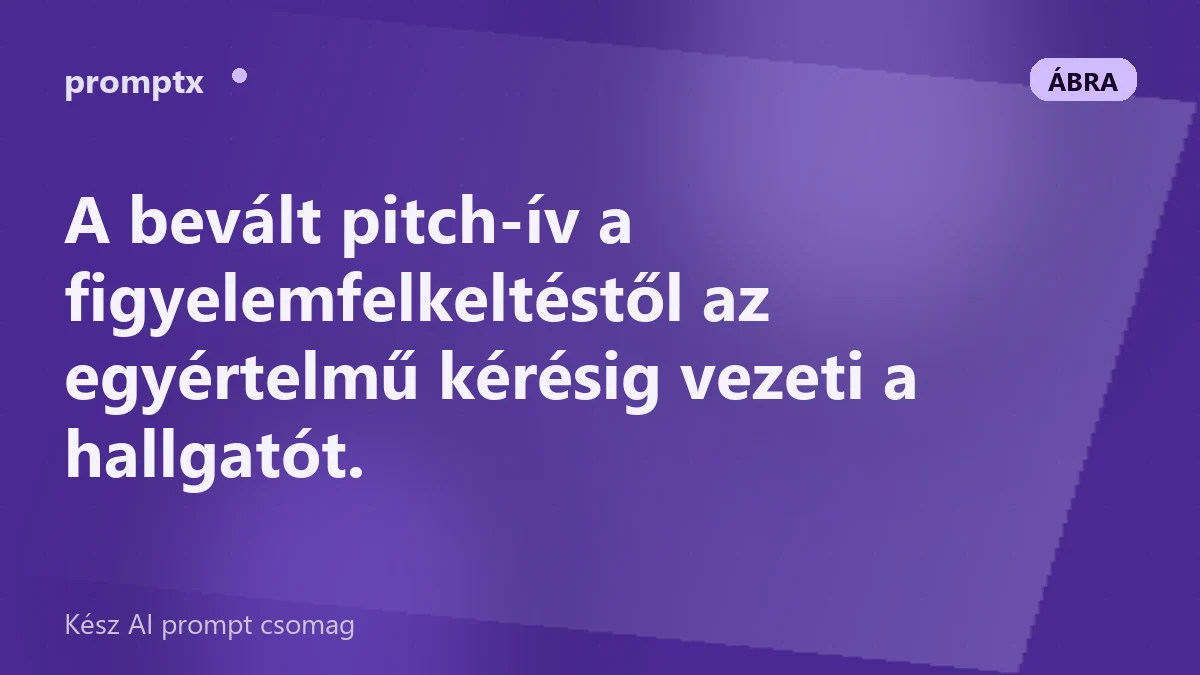 Pitch-ív öt lépésben: horgony, probléma, megoldás, megkülönböztetés, kérés