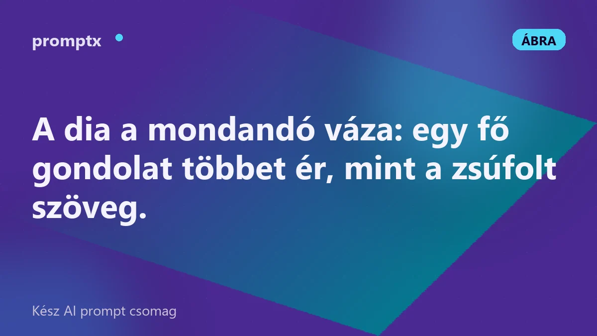 Zsúfolt dia és letisztult, egy fő gondolatot mutató dia összehasonlítása