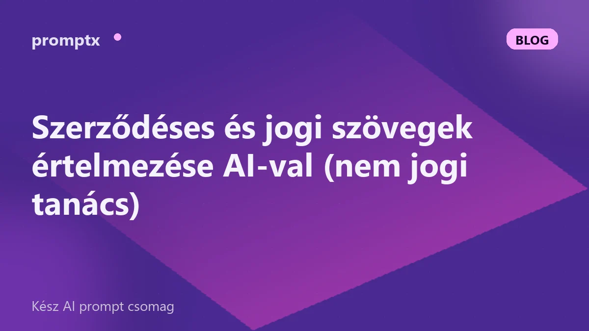 Szerződéses és jogi szövegek értelmezése AI-val (nem jogi tanács)
