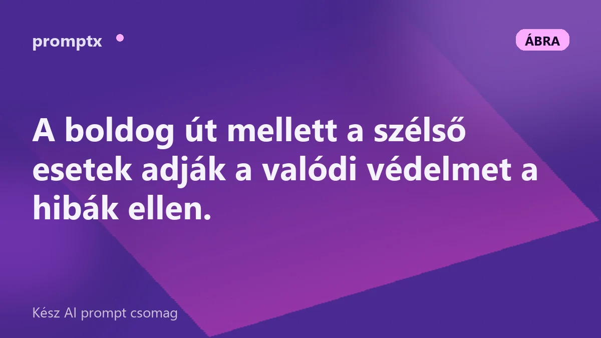 Tesztesetek listája boldog úttal és szélső esetekkel