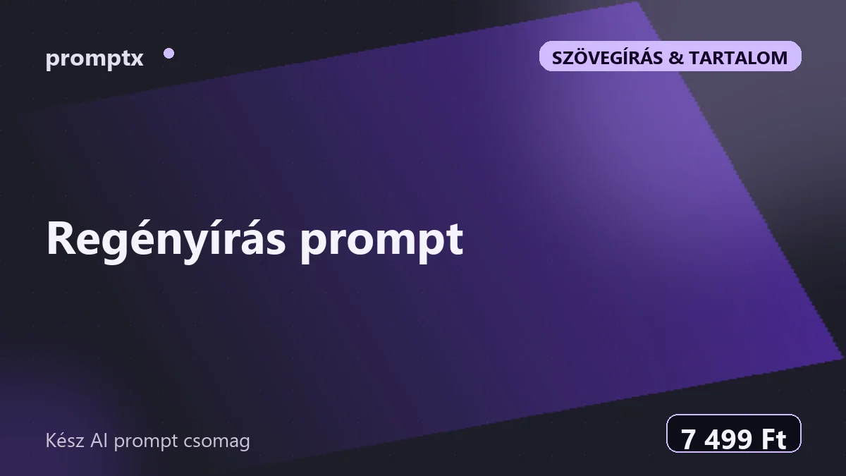 Regényírás prompt – kész AI prompt csomag