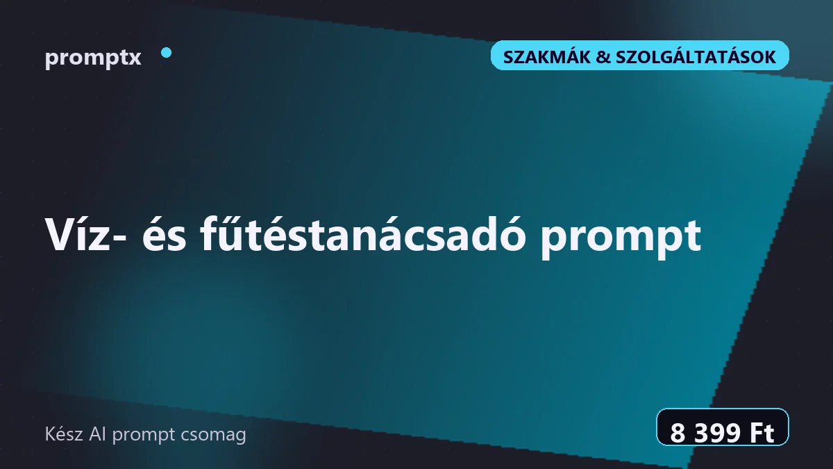 Víz- és fűtéstanácsadó prompt – kész AI prompt csomag